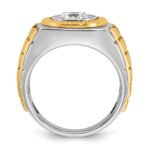 10k Two-tone IBGoodman Men's Polished and Textured Ring Mounting - Image 2