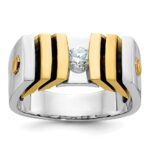 14k Two-tone IBGoodman Men's 1/3 carat Diamond Complete Ring