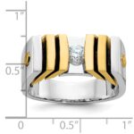 14k Two-tone IBGoodman Men's 1/3 carat Diamond Complete Ring - Image 3
