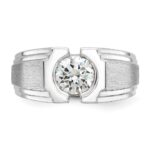 14k White Gold IBGoodman Men's Polished and Satin Diamond Ring Mounting - Image 4
