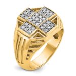 IBGoodman 10k Men's Polished Textured and Grooved Cross Cluster Ring Mounting - Image 8
