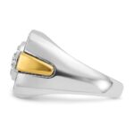 IBGoodman 14k Two-tone with Black Rhodium Men's Polished and Satin 1/2 Carat AA Quality Diamond Cluster Ring - Image 5