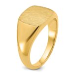14k IBGoodman 12x12mm Men's Satin Top Cushion Signet Ring - Image 6