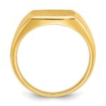 14k IBGoodman 14x14mm Men's Cushion Signet Ring - Image 2
