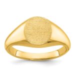14k IBGoodman 12x10mm Men's Round Signet Ring