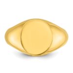 14k IBGoodman 14x12mm Men's Round Signet Ring - Image 4