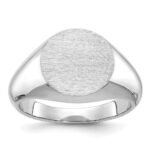 14k White Gold IBGoodman 16x14mm Men's Round Signet Ring