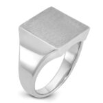 14k White Gold IBGoodman 16x16mm Men's Square Signet Ring - Image 6
