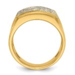 IBGoodman 10k with White Rhodium Men's Polished and Grooved 4-Row 1 1/5 Carat A Quality Diamond Ring - Image 3