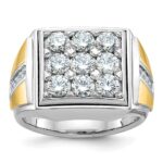 14k Two-tone IBGoodman Men's Polished Square Cluster Ring Mounting