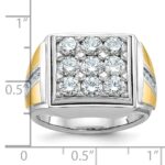 14k Two-tone IBGoodman Men's Polished Square Cluster Ring Mounting - Image 3