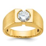 14k IBGoodman Men's Polished and Satin Diamond Ring Mounting