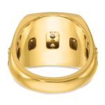 IBGoodman 14k Two-tone Men's Polished Textured and Diamond-cut Stars and Stripes Round Cluster Ring Mounting - Image 5