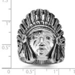 14k White Gold IBGoodman Men's Antiqued Diamond Native Headdress Ring Mounting - Image 3