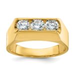 IBGoodman 14k 1 carat Lab Grown Diamond VS/SI+ G+ Complete Three Stone Men's Ring
