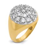 14k Two-tone IBGoodman Men's Polished Round Cluster Ring Mounting - Image 8