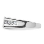 14k White Gold with Black Rhodium IBGoodman Men's Satin 7/8 carat Black and White Diamond Complete Ring - Image 5