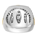 IBGoodman 14k Two-Tone 2 carat Lab Grown Diamond VS/SI+ G+ Complete Ribbed Men's Cluster Ring - Image 5