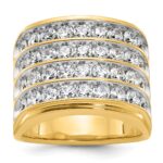 IBGoodman 14k with White Rhodium 3 3/4 carat Lab Grown Diamond VS/SI+ G+ Complete Four Row Men's Ring