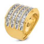 IBGoodman 14k with White Rhodium 3 3/4 carat Lab Grown Diamond VS/SI+ G+ Complete Four Row Men's Ring - Image 6