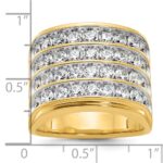 14k IBGoodman Men's Polished 4-Row Ring Mounting - Image 2