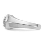 IBGoodman 14k White Gold 1 carat Lab Grown Diamond VS/SI+ G+ Complete Polished and Beaded Men's Ring - Image 3
