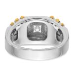 IBGoodman 14k Two-tone 1 carat Lab Grown Diamond VS/SI+ G+ Polished and Brushed Textured Complete Men's Ring - Image 5