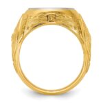 14k Two-Tone Engravable Round Signet ring - Image 2