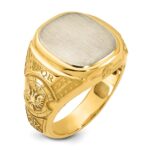 14k Two-Tone Engravable Square with Rounded Corners Signet ring - Image 6