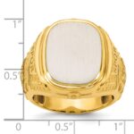 14k Two-Tone Engravable Square with Rounded Corners Signet ring - Image 8
