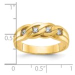 14k IBGoodman Men's Link Design 1/4 carat Diamond Complete Ring - Image 3