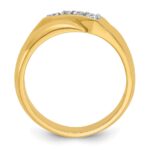 IBGoodman 14k with White Rhodium Men's Polished Curved Bypass 4-Stone 1/5 Carat AA Quality Diamond Ring - Image 2