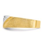 IBGoodman 14k Two-tone Men's Polished Satin and Grooved 4-Stone 1/4 Carat AA Quality Diamond Ring - Image 5