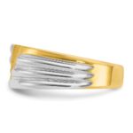 IBGoodman 14k Two-tone Men's Polished and Grooved 3-Stone 1/6 Carat AA Quality Diamond Ring - Image 3