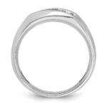 14k White Gold IBGoodman Men's Polished & Satin 5-Stone Ring Mounting - Image 2