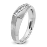 14k White Gold IBGoodman Men's Polished & Satin 5-Stone Ring Mounting - Image 8