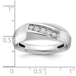 14k White Gold IBGoodman Men's Polished & Satin 5-Stone Ring Mounting - Image 3