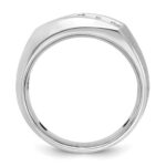 14k White Gold IBGoodman Men's Polished & Satin 5-Stone Ring Mounting - Image 2