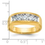 14k IBGoodman Men's Polished and Satin 5-Stone Ring Mounting - Image 3