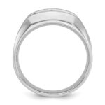 IBGoodman 14k White Gold 1/2 carat Lab Grown Diamond VS/SI+ G+ Three Stone Complete Polished and Satin Men's Ring - Image 2