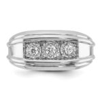 14k White Gold IBGoodman Men's 1 carat Diamond Complete Ring - Image 5