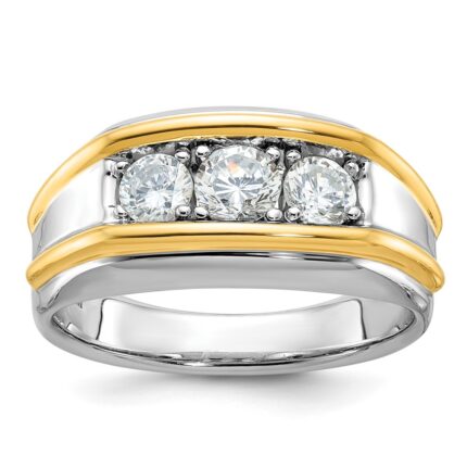 14k Two-tone IBGoodman Men's 1 carat Diamond Complete Ring