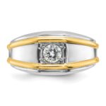 IBGoodman 14k Two-tone 1/2 carat Lab Grown Diamond VS/SI+ G+ Complete Polished Men's Ring - Image 4
