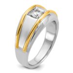 IBGoodman 14k Two-tone 1/2 carat Lab Grown Diamond VS/SI+ G+ Complete Polished Men's Ring - Image 6