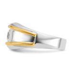 IBGoodman 14k Two-tone 1 carat Lab Grown Diamond VS/SI+ G+ Complete Polished Men's Solitaire Ring - Image 5