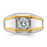 IBGoodman 14k Two-tone 1 carat Lab Grown Diamond VS/SI+ G+ Complete Polished Men's Solitaire Ring - Image 6
