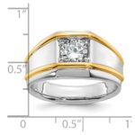 IBGoodman 14k Two-tone 1 carat Lab Grown Diamond VS/SI+ G+ Complete Polished Men's Solitaire Ring - Image 3