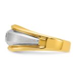 14k Two-tone IBGoodman Men's Polished and Satin 3/8 carat Diamond Complete Ring - Image 5