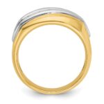 IBGoodman 14k Two-tone Men's Polished and Grooved Graduated 7-Stone Ring Mounting - Image 2