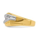 IBGoodman 14k Two-tone Men's Polished and Grooved Graduated 7-Stone 1/2 Carat AA Quality Diamond Ring - Image 5